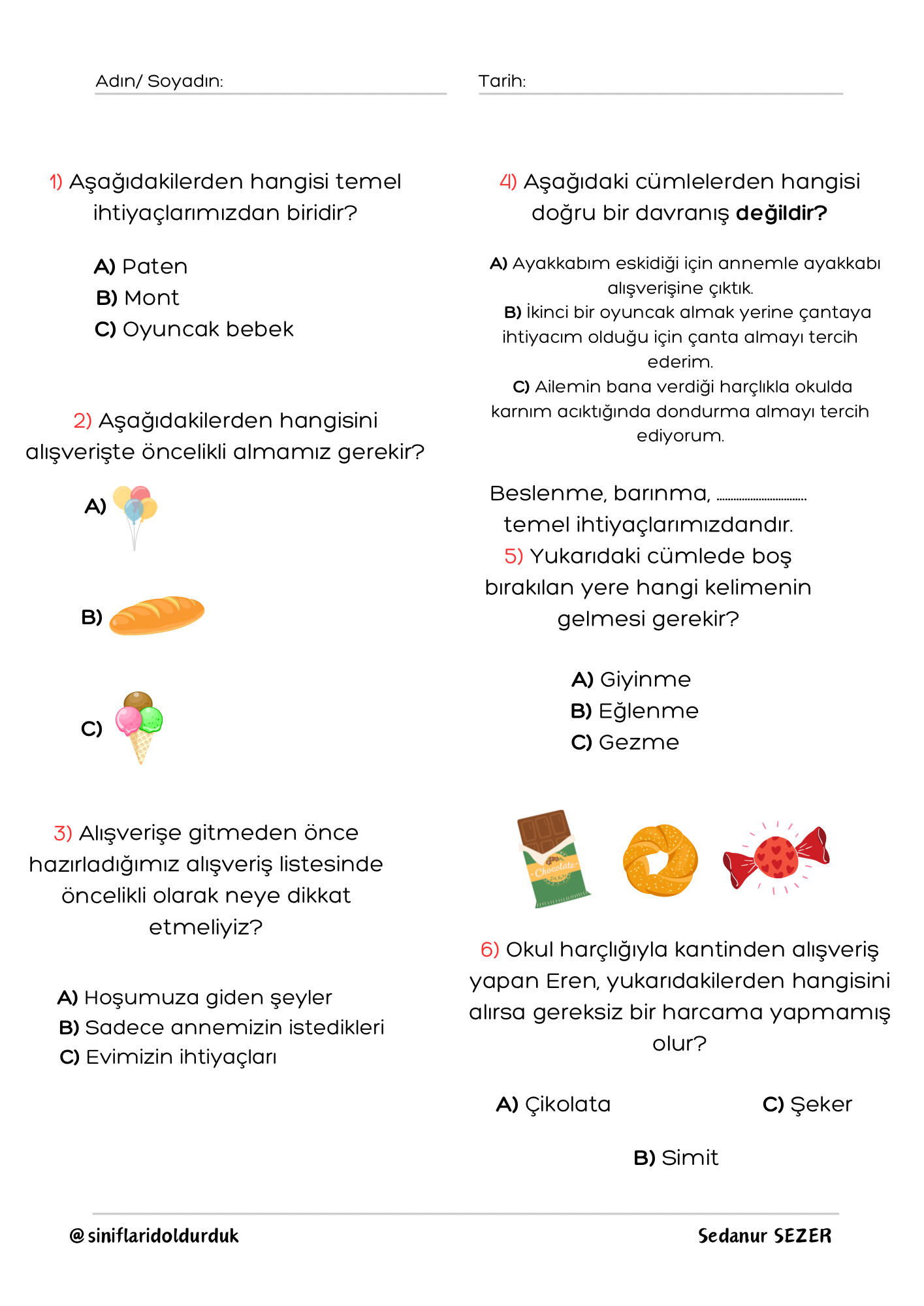 İstek ve İhtiyaçlarımız Test