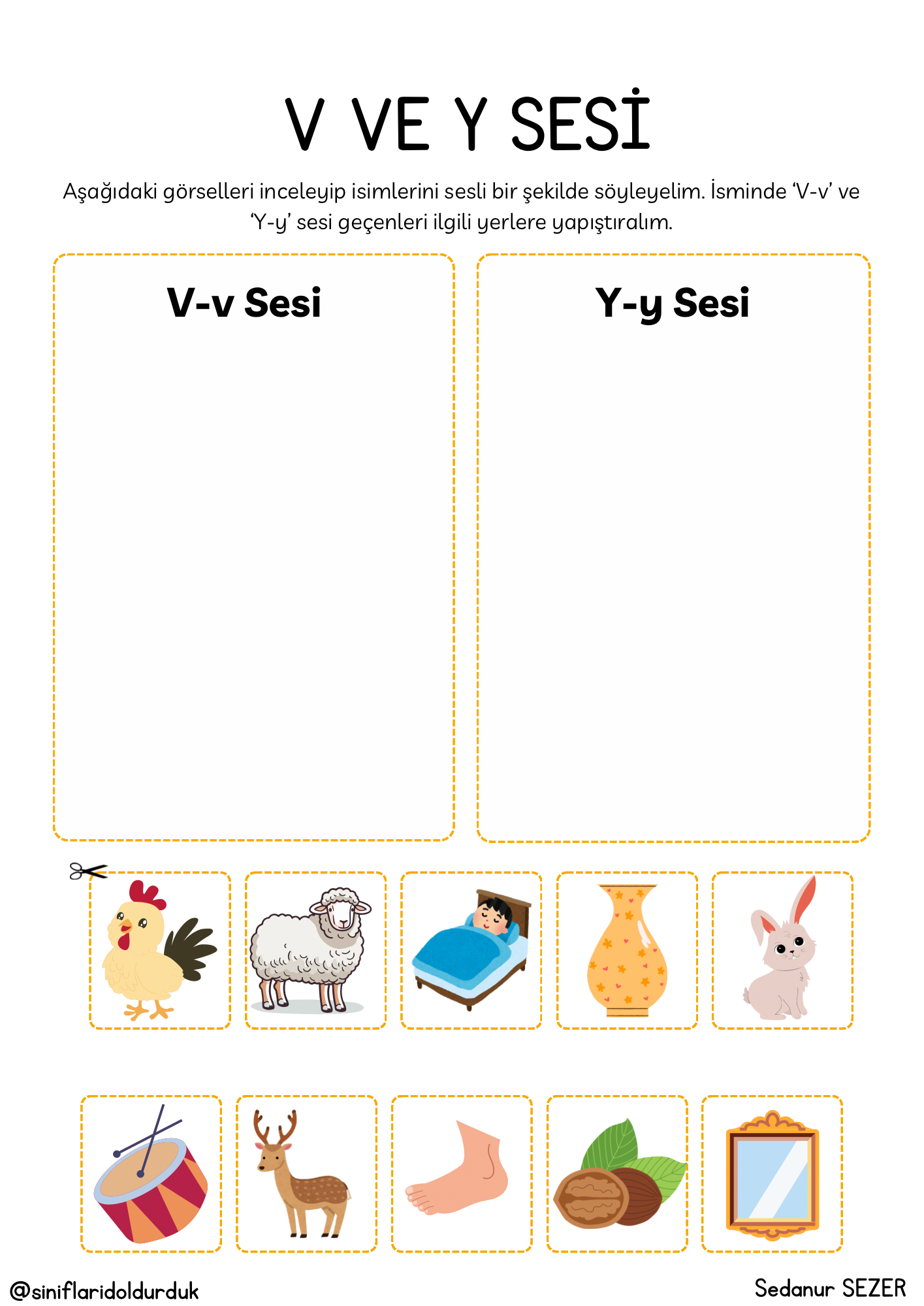 V ve Y Sesini Karıştıran Öğrencilerimize Destek Çalışmaları 2