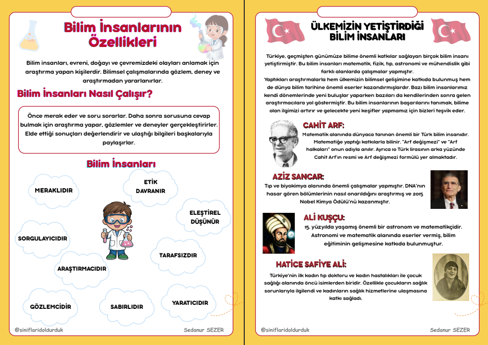 Bilim İnsanının Özellikleri& Ülkemizin Yetiştirdiği Bilim İnsanları